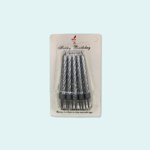 Spiral Candles Silver 10s