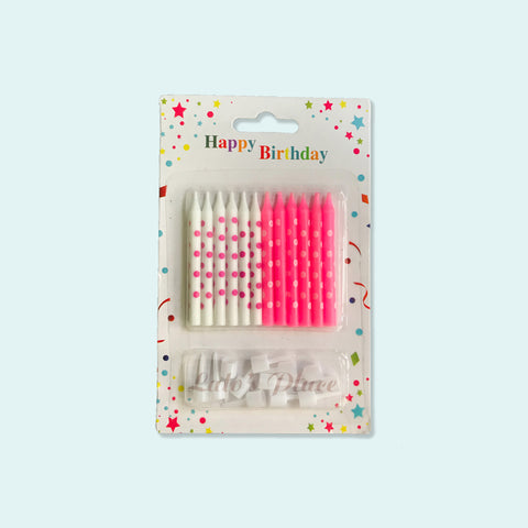 Dots Candle Pink 12s