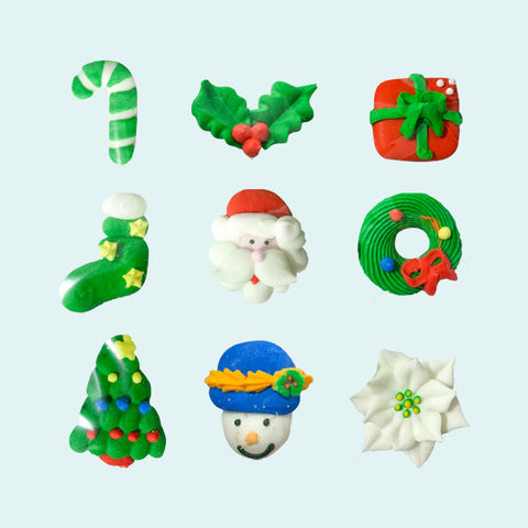 🎄Christmas Royal Icing Toppers 9pcs